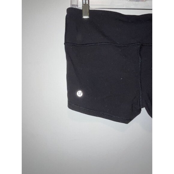 Lululemon Black Stretchy High Waisted Compression Shorts Women's Size 8 - Picture 3 of 7